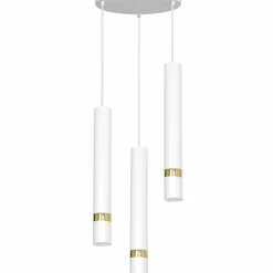 Sklep Kaja Biało-złota lampa wisząca z trzema tubami LX 5162 z serii RENO | Kaja Best