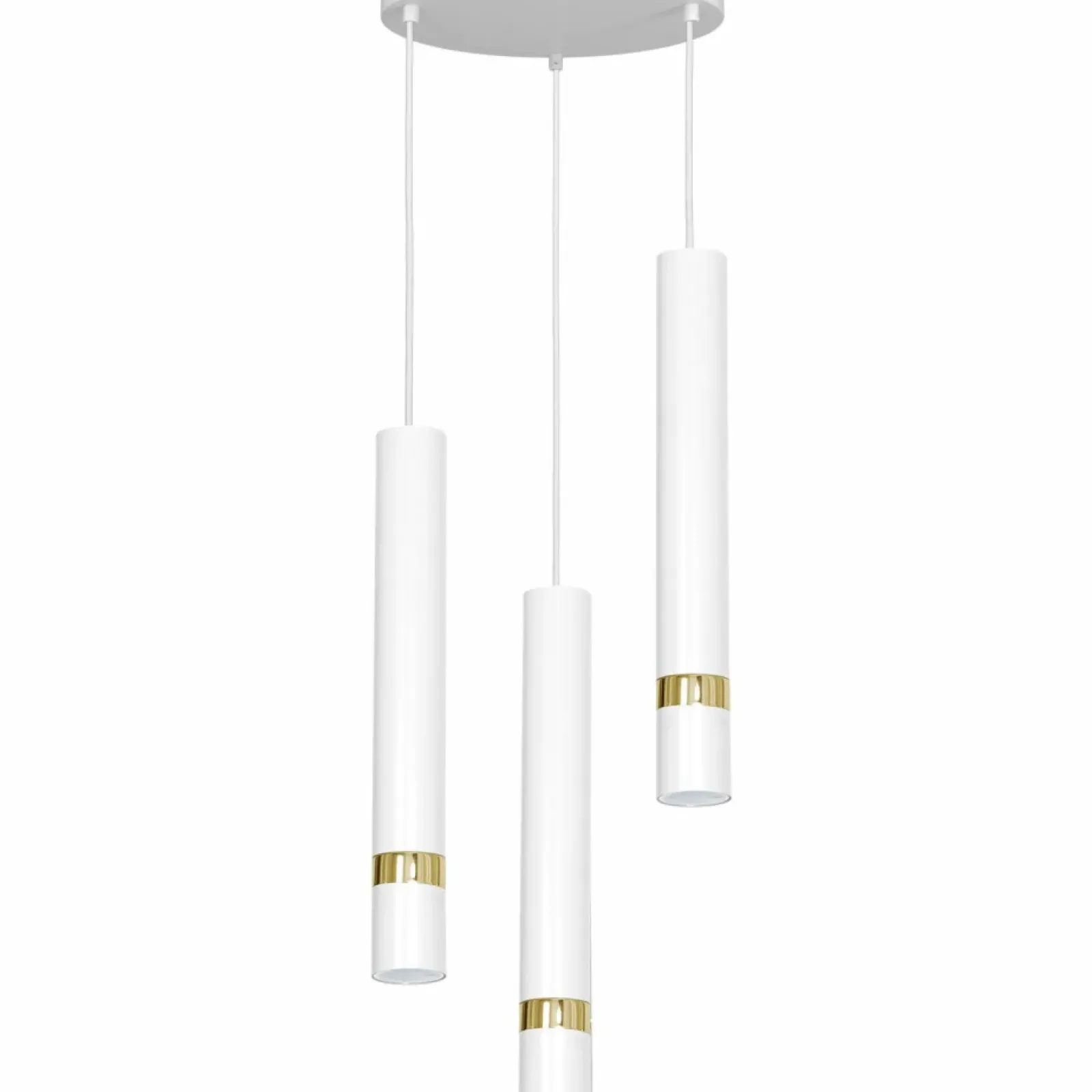 Sklep Kaja Biało-złota lampa wisząca z trzema tubami LX 5162 z serii RENO | Kaja Best