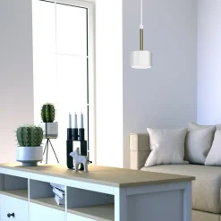 Sklep Kaja Biało-złota lampa wisząca, złoty element MLP7754 z serii ARENA | Kaja Oświetleni Discount