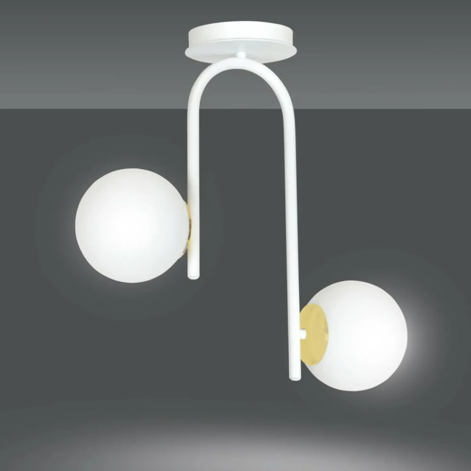 Sklep Kaja Biało-złota, minimalistyczna lampa sufitowa 1033/2 RAGNAR | Kaja Discount