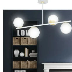 Sklep Kaja Biało-złota, nowoczesna lampa do kuchni 1023/4 FLOKI | Kaja Flash Sale