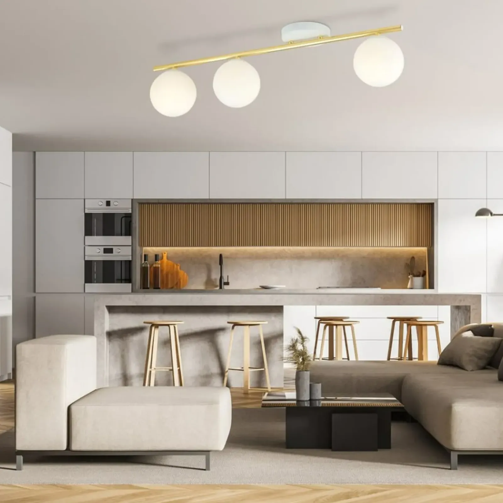 Sklep Kaja Biało-złota, prosta lampa sufitowa z kulami 1253/3 z serii MONZA Best Sale