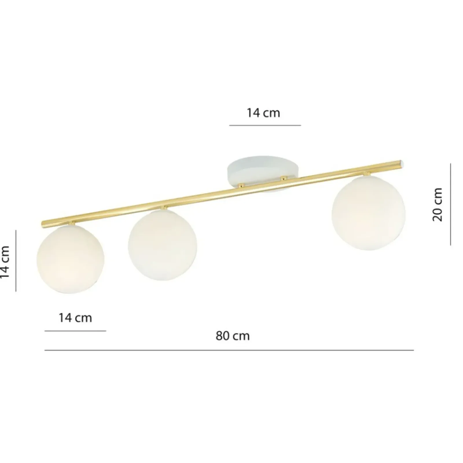 Sklep Kaja Biało-złota, prosta lampa sufitowa z kulami 1253/3 z serii MONZA Best Sale