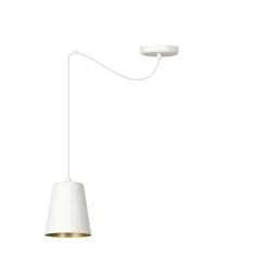 Sklep Kaja Biało-złota regulowana lampa wisząca z kloszem 456/1 | Kaja Cheap