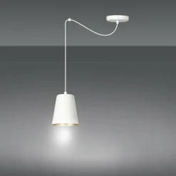 Sklep Kaja Biało-złota regulowana lampa wisząca z kloszem 456/1 | Kaja Cheap