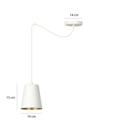 Sklep Kaja Biało-złota regulowana lampa wisząca z kloszem 456/1 | Kaja Cheap
