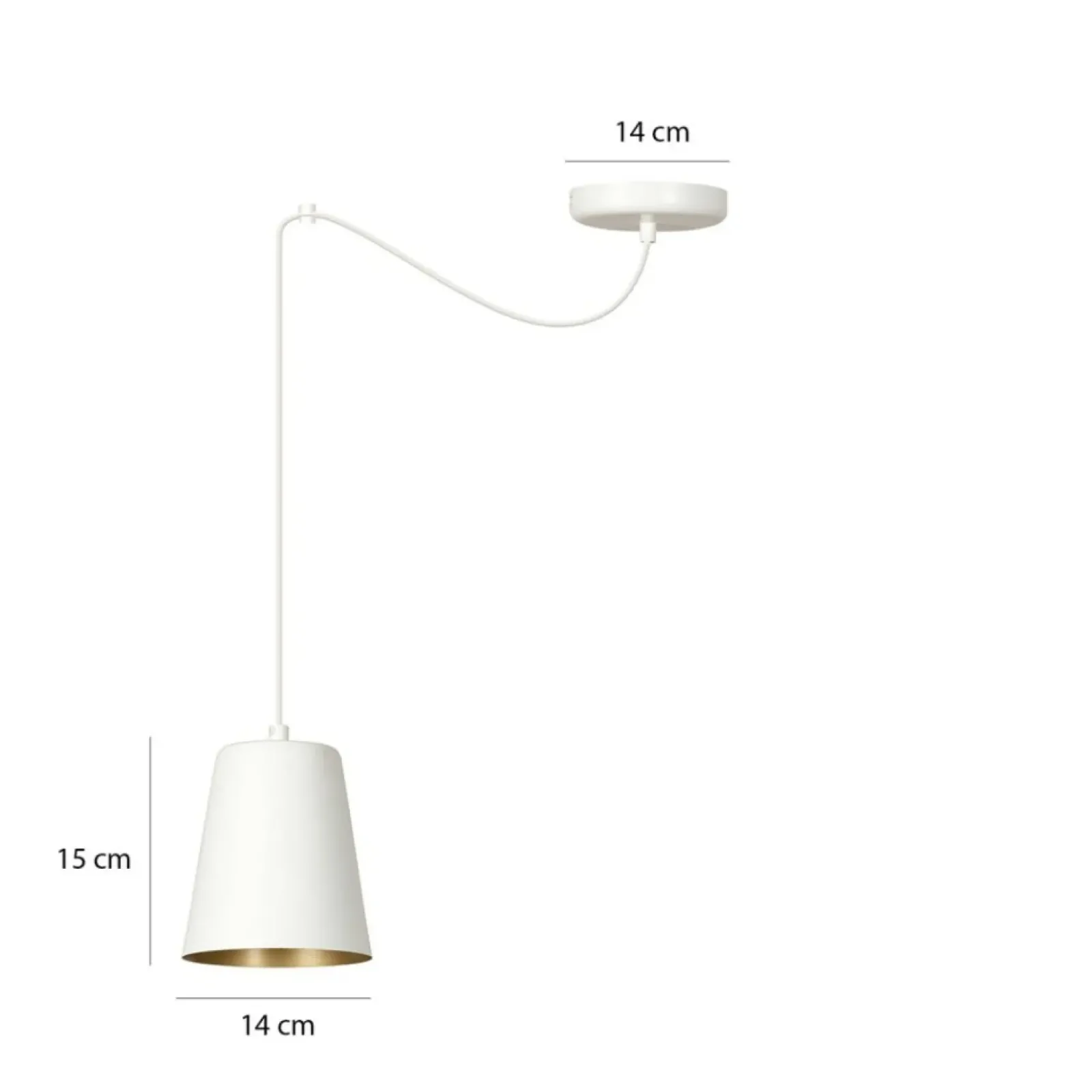 Sklep Kaja Biało-złota regulowana lampa wisząca z kloszem 456/1 | Kaja Cheap