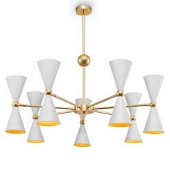 Sklep Kaja Biało-złota, stylowa lampa wisząca MOD108PL-14WG VESPER | Kaja Hot