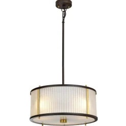 Sklep Kaja Brązowa lampa wisząca, z abażurem DL-CORONA-3P-BAB z serii CORONA Outlet