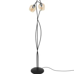 Sklep Kaja Bursztynowa lampa podłogowa do przytulnego salonu K-5193 z serii DIUNA* Tradycyjne Lampy Podłogowe|Lampy Podłogowe
