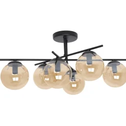 Sklep Kaja Bursztynowa lampa sufitowa z czarną konstrukcją K-5162 z serii DELTA Best