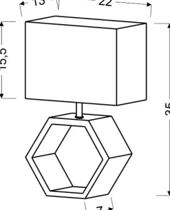 Sklep Kaja Ceramiczna, geometryczna lampka stołowa 41-68545 VIDAL | Kaja* Lampki Stołowe Z Abażurem|Nowoczesne Lampki Stołowe