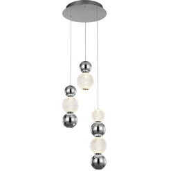 Sklep Kaja Chromowana, elegancka lampa wisząca PND-83728-21W-3K-CH OTER | Kaja Cheap