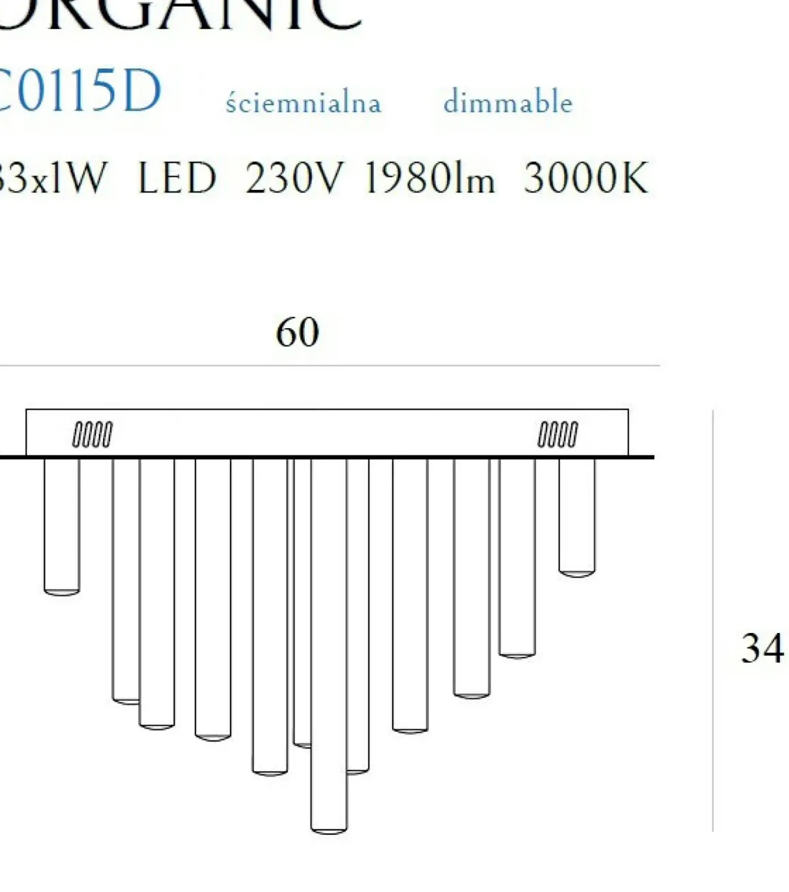Sklep Kaja Chromowana lampa sufitowa Ø60cm MX C0115D ORGANIC PL | Kaja Hot