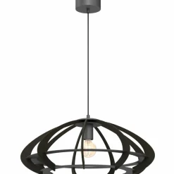 Sklep Kaja Ciemna, szara lampa wisząca z drewnem LX 9953 OREBO | Kaja Oświetlenie Sale