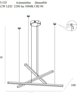 Sklep Kaja Ściemnialna, nowoczesna lampa wisząca MX P0311D TRIO | Kaja Cheap