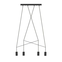 Sklep Kaja Czarna, designerska lampa wisząca z tubami 9192 | Kaja Oświetlenie czarny Store