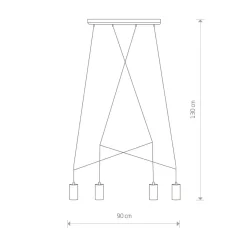 Sklep Kaja Czarna, designerska lampa wisząca z tubami 9192 | Kaja Oświetlenie czarny Store