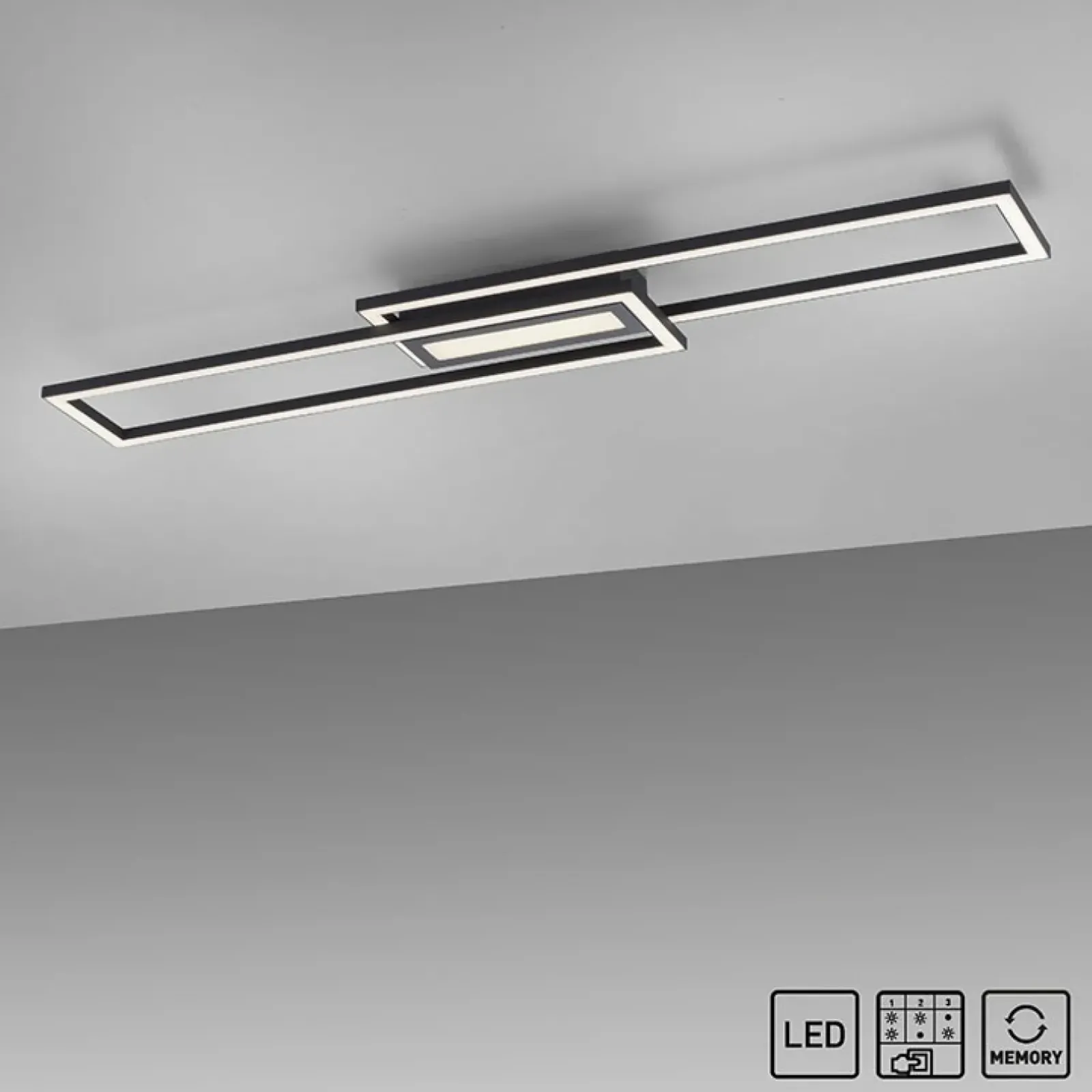 Sklep Kaja Czarna, geometryczna lampa sufitowa 14696-18 z serii ASMIN | Kaja czarny New