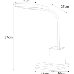 Sklep Kaja Czarna lampa biurkowa LED z pojemnikiem K-BL1301 z serii TOLA* Lampki Biurkowe|Lampy Led