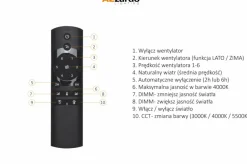 Sklep Kaja Czarna lampa LED z wentylatorem sterowana AZ4448 VENETI | Kaja* Randole Tradycyjne