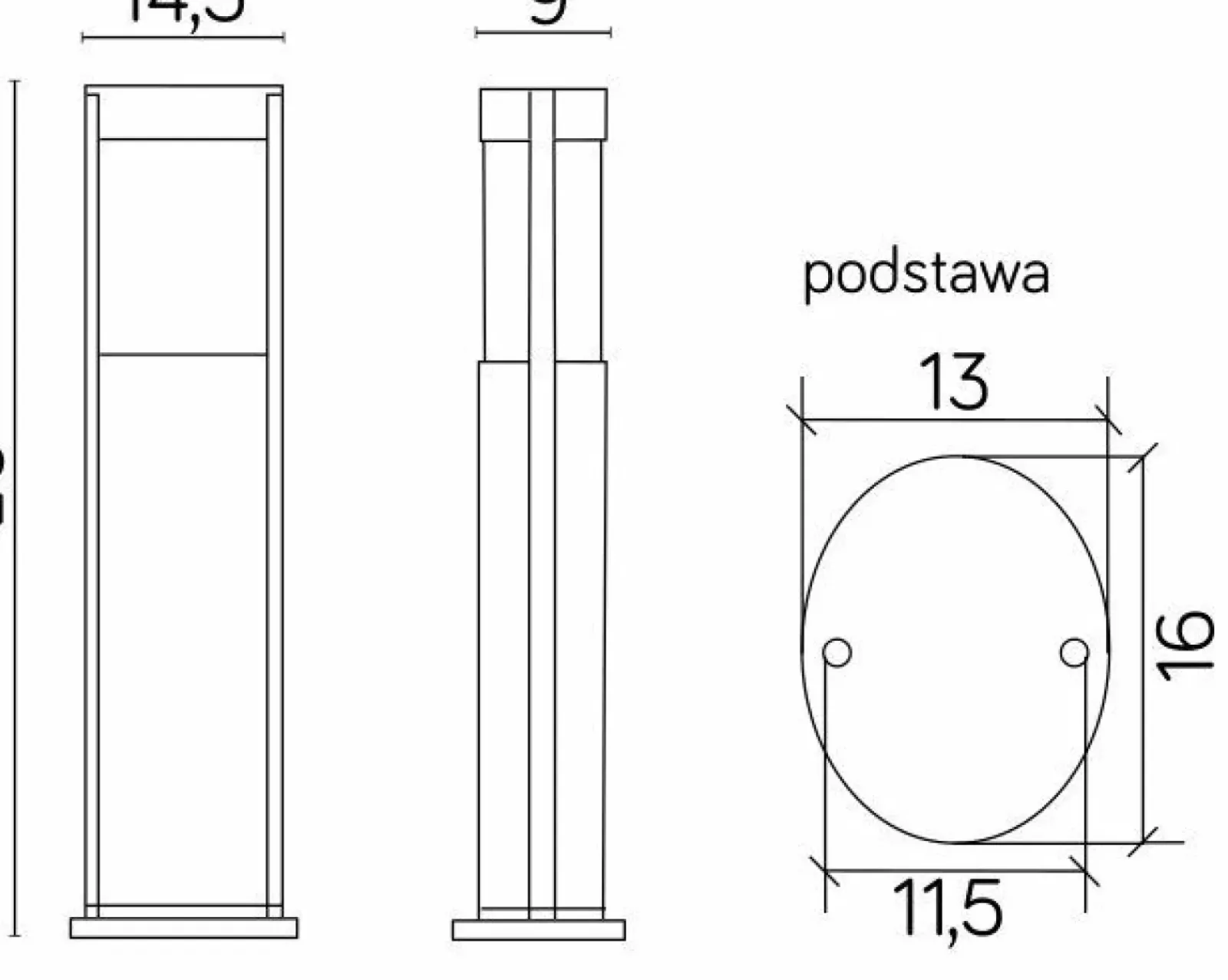 Sklep Kaja Czarna lampa stojąca, wysokość 65cm TO 3902-H 650 BL z serii ELIS | Kaja Oświetl* Lampy Ogrodowe Stojące