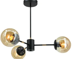 Sklep Kaja Czarna lampa sufitowa do sypialni i salonu 8044/3 BL TR GAJA | Kaja Cheap