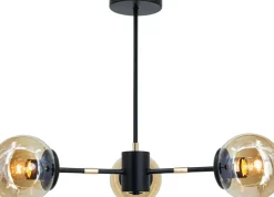 Sklep Kaja Czarna lampa sufitowa do sypialni i salonu 8044/3 BL TR GAJA | Kaja Cheap