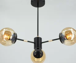 Sklep Kaja Czarna lampa sufitowa do sypialni i salonu 8044/3 BL TR GAJA | Kaja Cheap