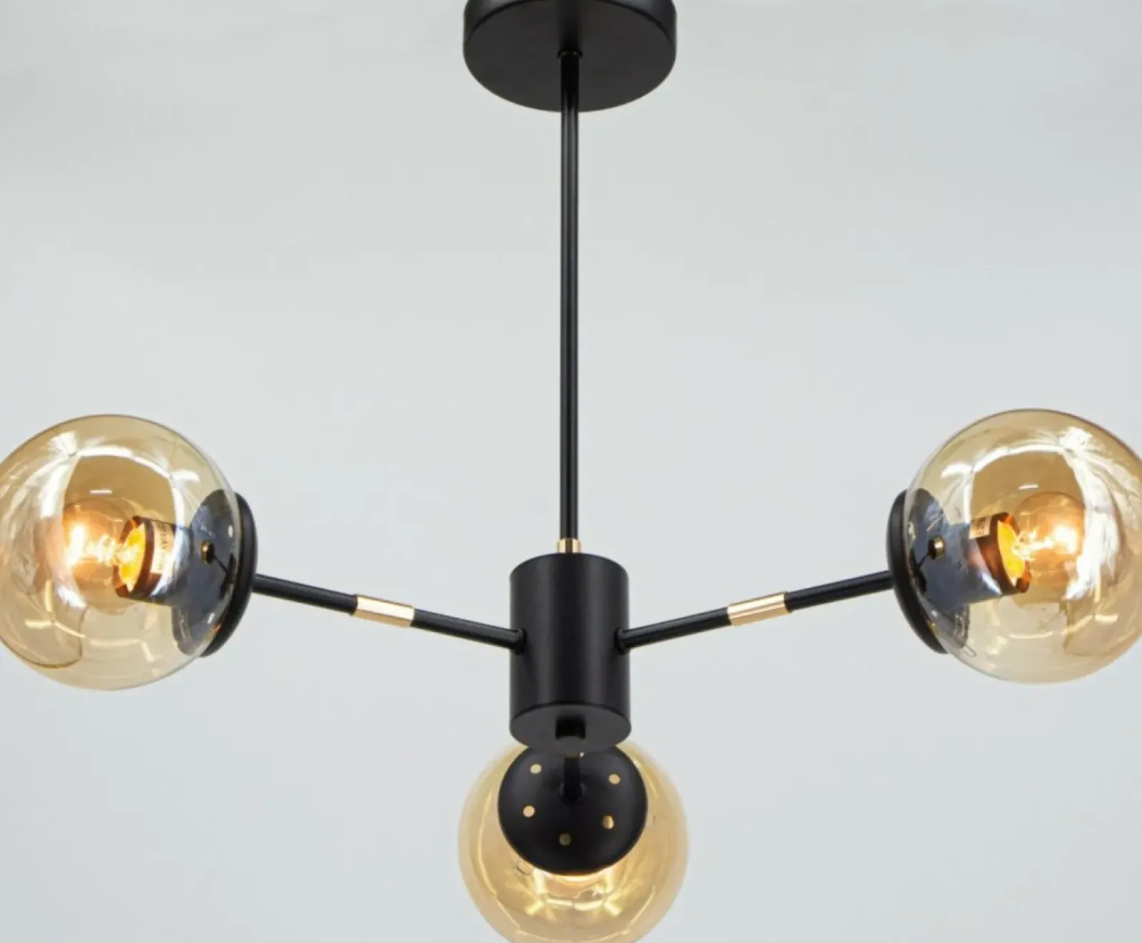 Sklep Kaja Czarna lampa sufitowa do sypialni i salonu 8044/3 BL TR GAJA | Kaja Cheap
