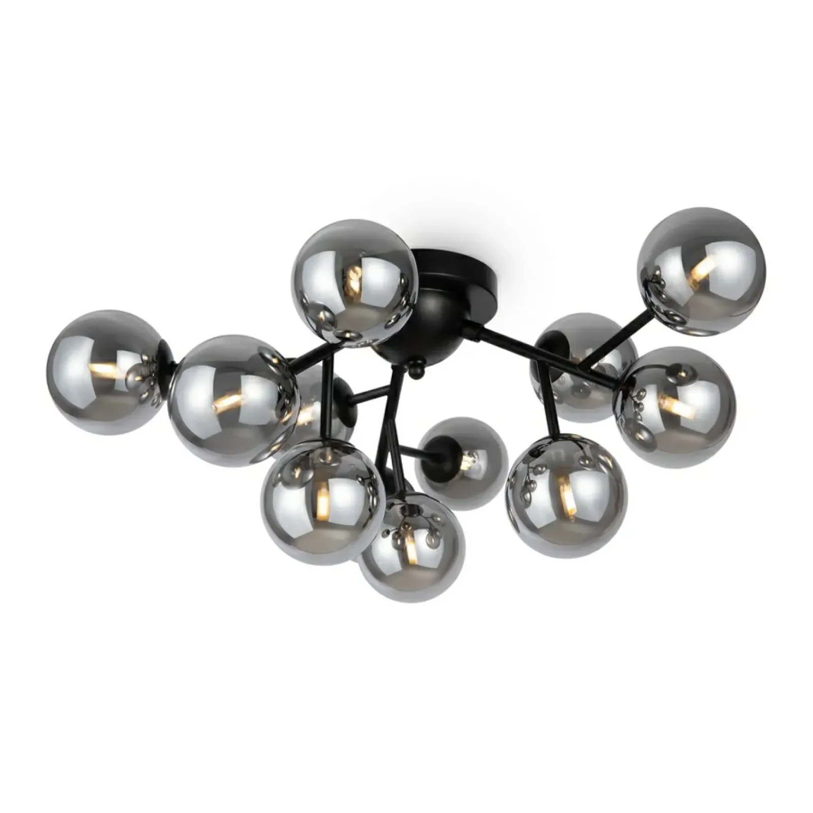Sklep Kaja Czarna lampa sufitowa, grafitowe klosze MOD545CL-12B z serii DALLAS czarnymatowy Clearance