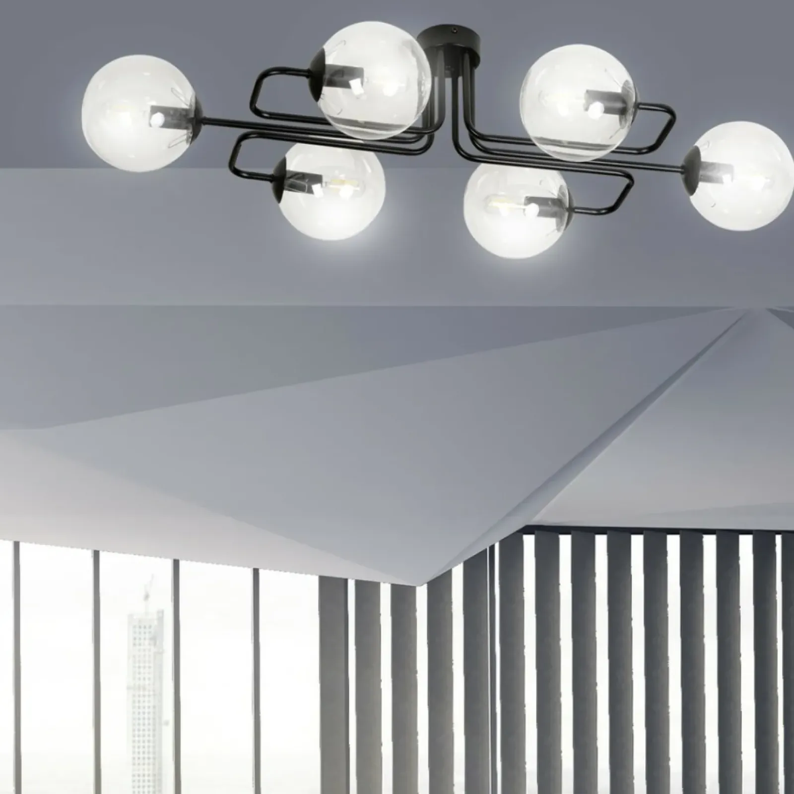 Sklep Kaja Czarna lampa sufitowa klosze w kształcie kul 831/6A | Kaja Oświetlenie Discount