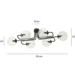 Sklep Kaja Czarna lampa sufitowa klosze w kształcie kul 831/6A | Kaja Oświetlenie Discount