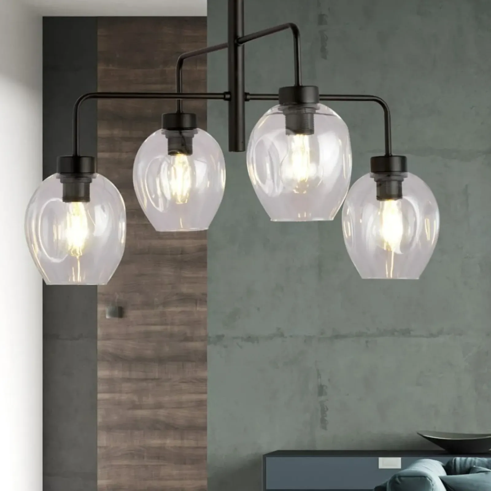 Sklep Kaja Czarna lampa sufitowa na sztywnym zwisie 1164/4 LUKKA | Kaja Online