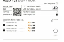 Sklep Kaja Czarna lampa sufitowa plafon LED 3000K AZ4239 MALTA | Kaja Oświetlenie* Plafony Klasyczne
