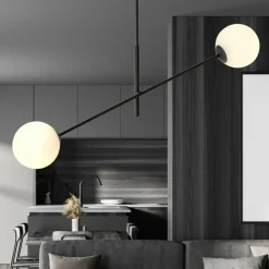 Sklep Kaja Czarna lampa sufitowa z białymi kulami 1169/2 LINEAR | Kaja Store