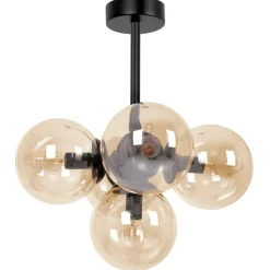 Sklep Kaja Czarna lampa sufitowa z bursztynowym kloszem K-5367 z serii PIRO Sale