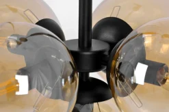 Sklep Kaja Czarna lampa sufitowa z bursztynowym kloszem K-5367 z serii PIRO Sale