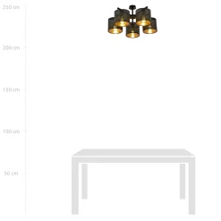 Sklep Kaja Czarna lampa sufitowa z dwukolorowymi abażurami 1144/5 JORDAN | Kaja* Żyrandole Z Abażurem