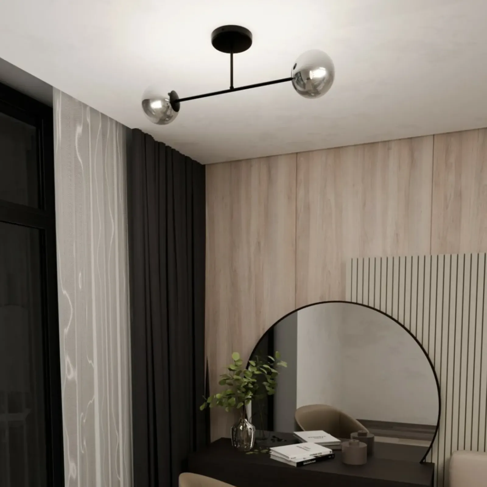Sklep Kaja Czarna lampa sufitowa z grafitowymi kloszami 1245/2 z serii ROMA Flash Sale