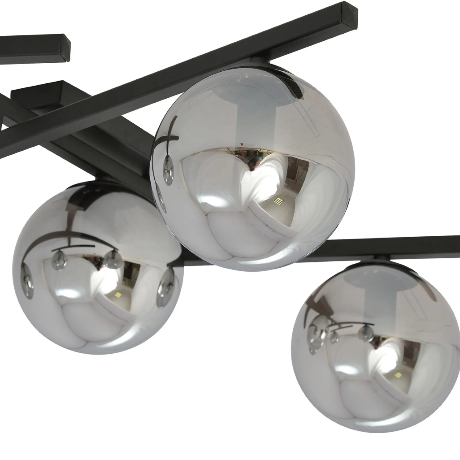 Sklep Kaja Czarna lampa sufitowa z kloszami, do sypialni 1104/4 SMART | Kaja* Plafony Nowoczesne