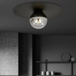 Sklep Kaja Czarna lampa sufitowa z lustrzanym kloszem 1128/1 SOLAR | Kaja Hot