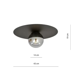 Sklep Kaja Czarna lampa sufitowa z lustrzanym kloszem 1128/1 SOLAR | Kaja Hot