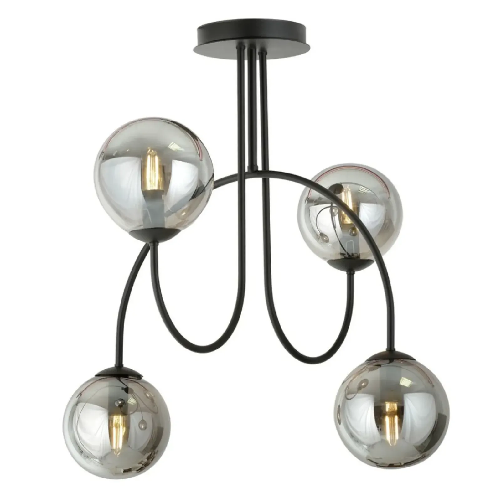 Sklep Kaja Czarna lampa sufitowa z lustrzanymi kloszami 1287/4A z serii ARCHI Sale