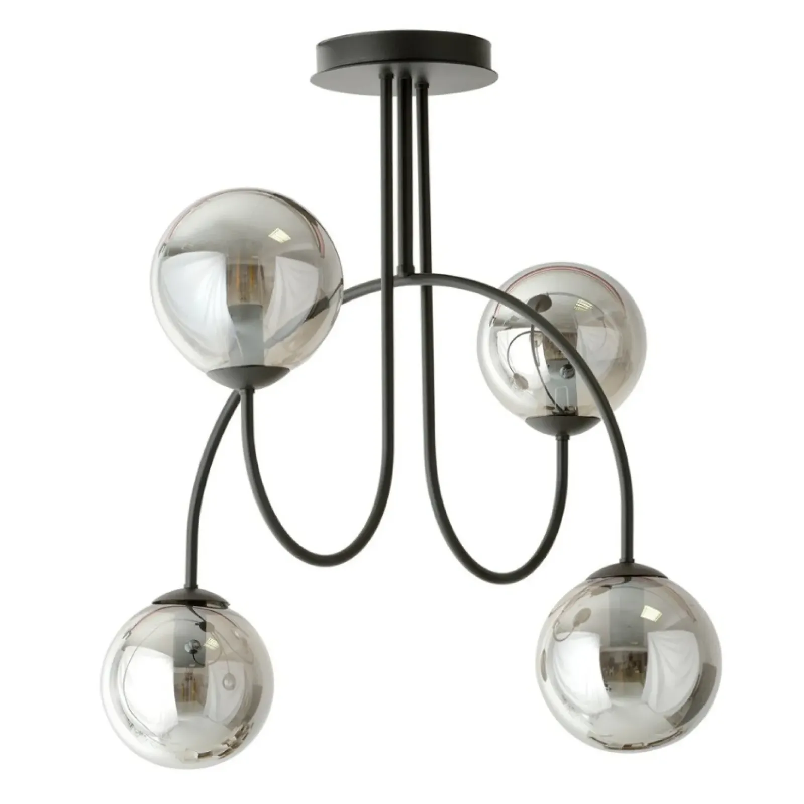 Sklep Kaja Czarna lampa sufitowa z lustrzanymi kloszami 1287/4A z serii ARCHI Sale