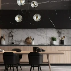 Sklep Kaja Czarna lampa sufitowa z lustrzanymi kloszami 1287/4A z serii ARCHI Sale