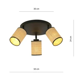 Sklep Kaja Czarna lampa sufitowa z ruchomymi światłami 1151/3PREM YOGA | Kaja Best Sale