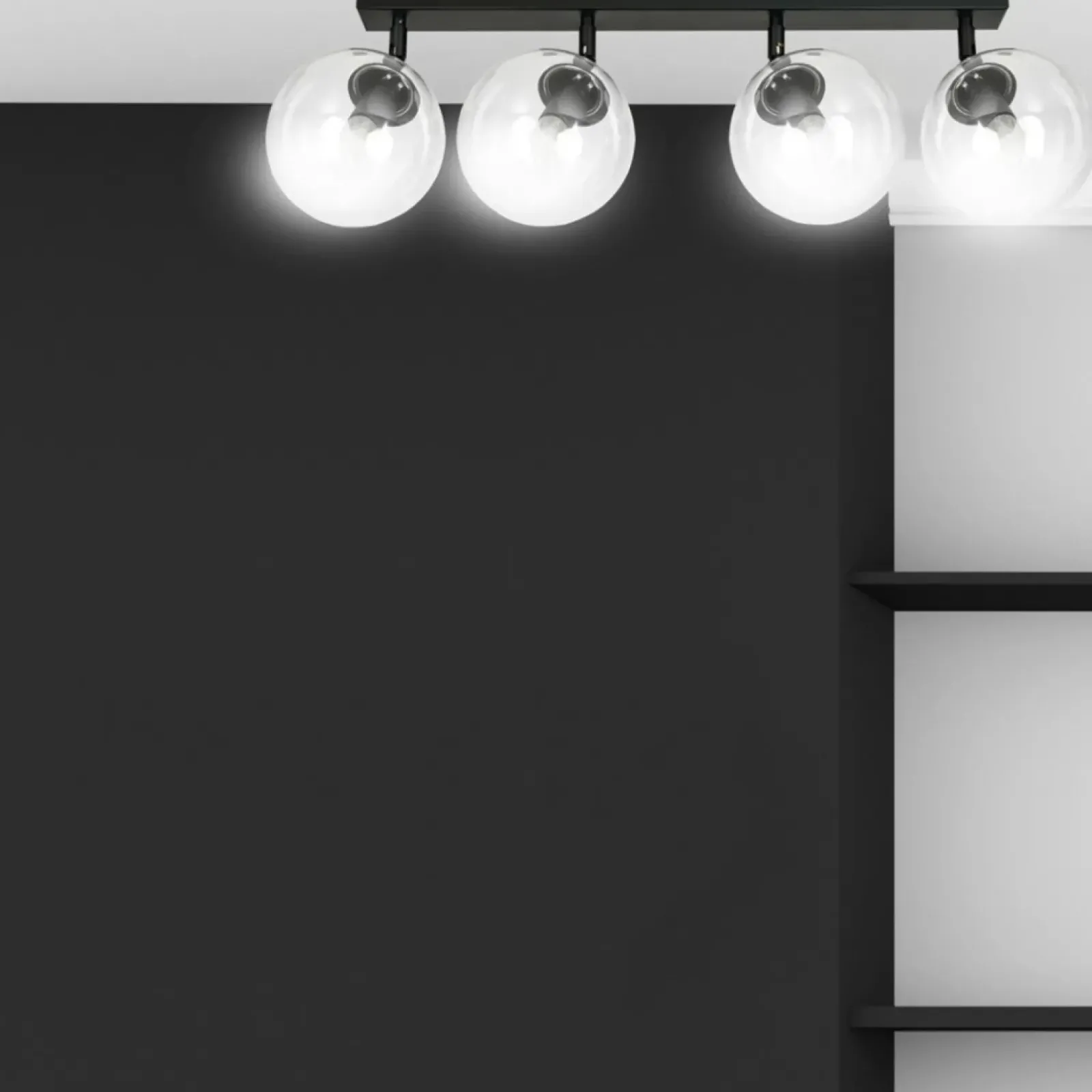 Sklep Kaja Czarna lampa sufitowa z regulowanymi kloszami 776/4 | Kaja Oświetlenie Sale