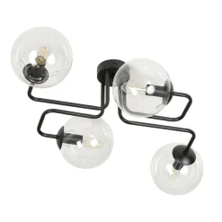 Sklep Kaja Czarna lampa sufitowa z transparentnymi kloszami 831/4 | Kaja Fashion