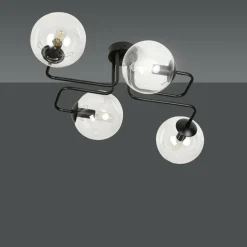 Sklep Kaja Czarna lampa sufitowa z transparentnymi kloszami 831/4 | Kaja Fashion